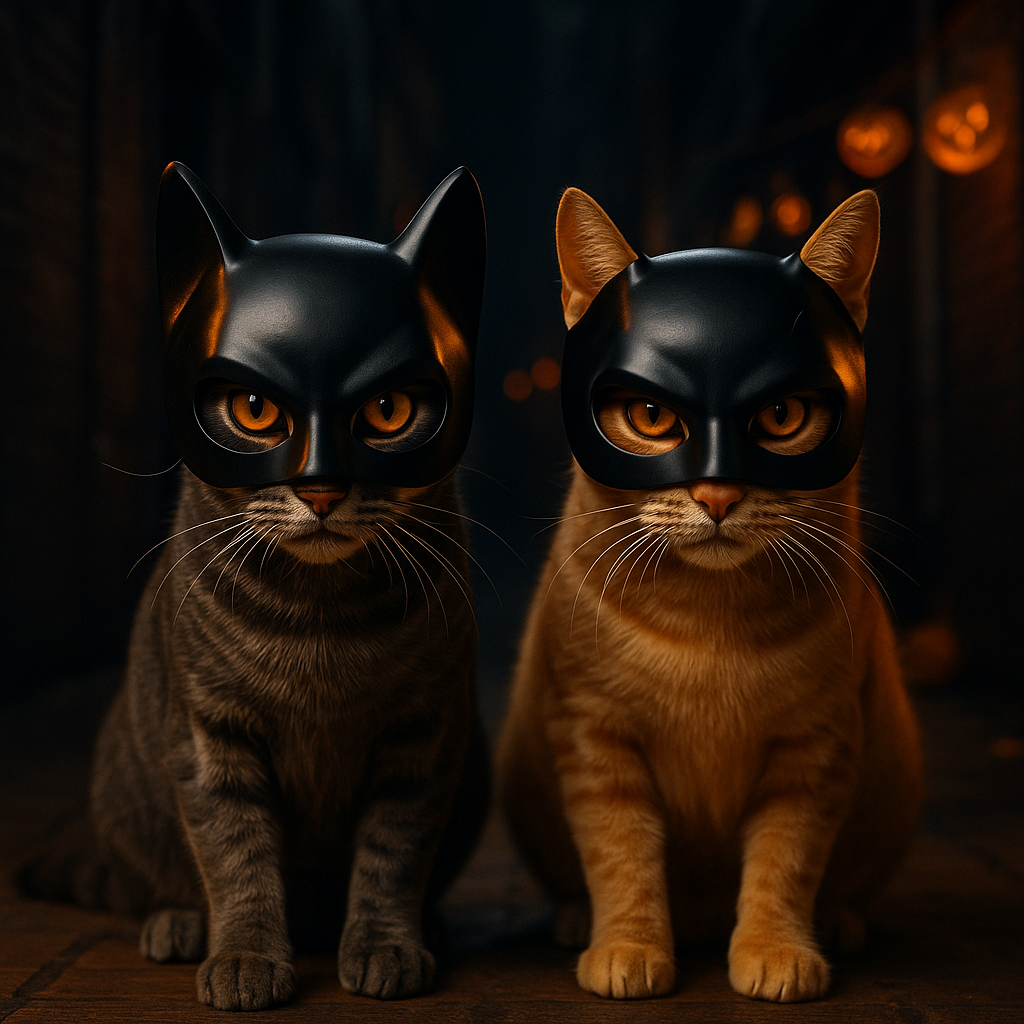 Cat Mask Costume Accessory for Halloween Parties Cats & Dogs