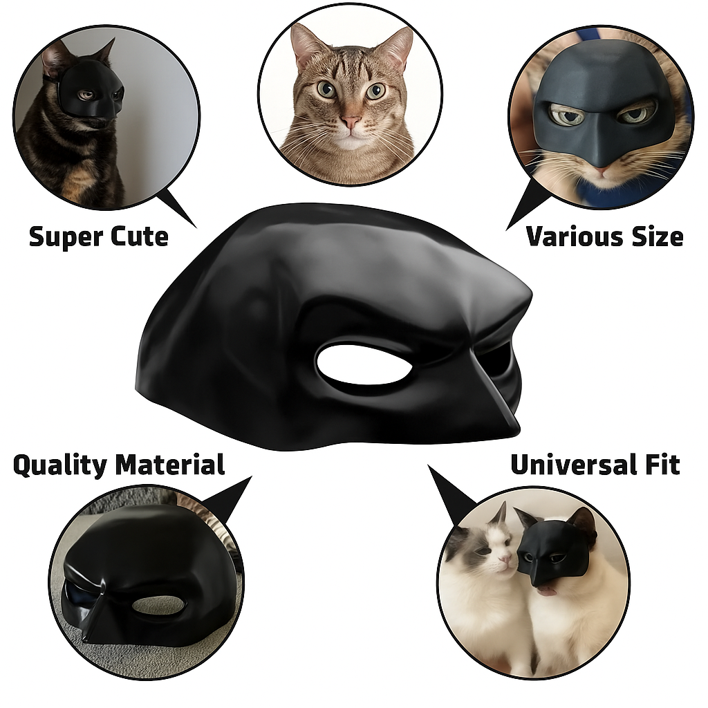 Cat Mask Costume Accessory for Halloween Parties Cats & Dogs